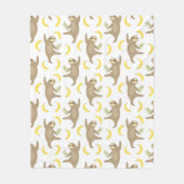 Couverture Polaire Motif de paresses et de bananes (Devant)