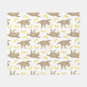 Couverture Polaire Motif de paresses et de bananes (Devant (Horizontal))