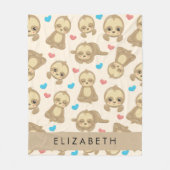 Couverture Polaire Motif De Parfums, Mignons Parfums, Coeurs, Votre N (Devant)