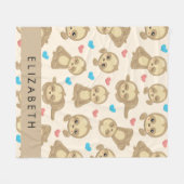 Couverture Polaire Motif De Parfums, Mignons Parfums, Coeurs, Votre N (Devant (Horizontal))