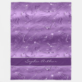 Couverture Polaire Motif de Parties scintillant en argent violet de l (Devant)