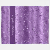 Couverture Polaire Motif de Parties scintillant en argent violet de l (Devant (Horizontal))