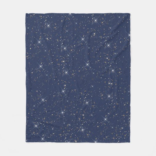 Couverture Polaire Motif de parties scintillant en or brillant bleu m (Devant)