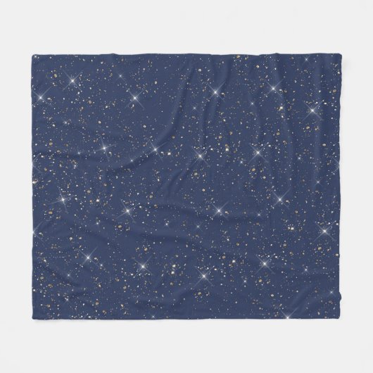 Couverture Polaire Motif de parties scintillant en or brillant bleu m (Devant (Horizontal))
