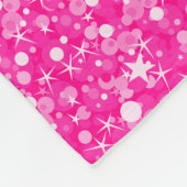 Couverture Polaire Motif de Parties scintillant rose chaud monogramme (Coin)