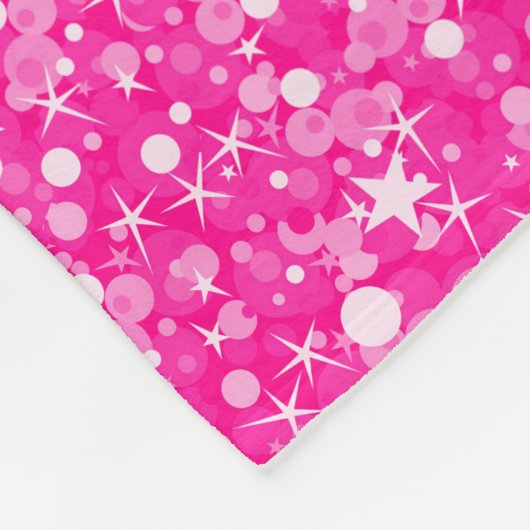 Couverture Polaire Motif de Parties scintillant rose chaud monogramme (Coin)
