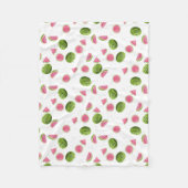 Couverture Polaire Motif de pastèque rose et vert d'été (Devant)