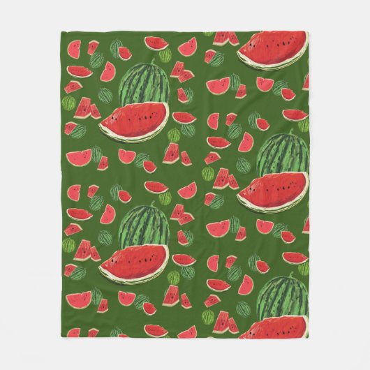 Couverture Polaire Motif de pastèques (Devant)