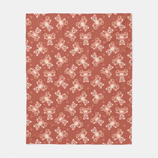 Couverture Polaire motif de patchwork d'ours (Devant)