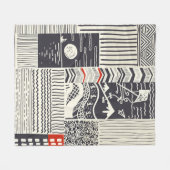 Couverture Polaire Motif de patchwork sans couture de doodles abstrai (Devant (Horizontal))