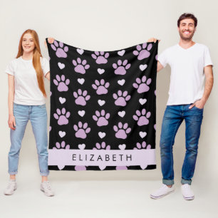 Couverture Polaire Motif De Pâtes, Pâtes Lilac, Coeurs, Votre Nom