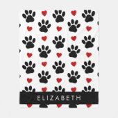 Couverture Polaire Motif De Pâtes, Pâtes Noires, Coeurs Rouges, Votre (Devant)