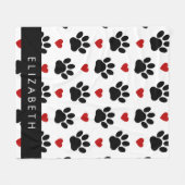 Couverture Polaire Motif De Pâtes, Pâtes Noires, Coeurs Rouges, Votre (Devant (Horizontal))