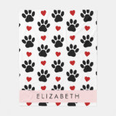 Couverture Polaire Motif De Pâtes, Pâtes Noires, Coeurs Rouges, Votre (Devant)