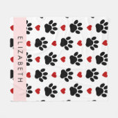 Couverture Polaire Motif De Pâtes, Pâtes Noires, Coeurs Rouges, Votre (Devant (Horizontal))