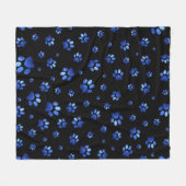 Couverture Polaire Motif de patte de chien de parties scintillant ble (Devant (Horizontal))