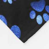 Couverture Polaire Motif de patte de chien de parties scintillant ble (Coin)