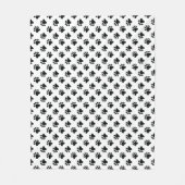 Couverture Polaire Motif de pattes noires sur blanc (Devant)