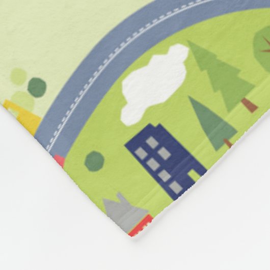 Couverture Polaire Motif de paysage de promenade en voiture d'enfants (Coin)