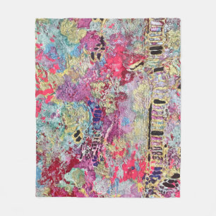 Couverture Polaire Motif de peau de serpent Blanche de polaire Bold V