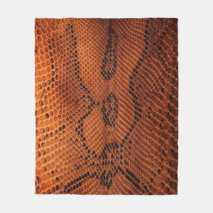 Couverture Polaire motif de peau de serpent Brown - fond naturel