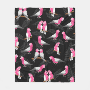 Couverture Polaire Motif de perroquet de galah rose et violet