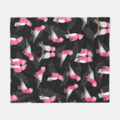 Couverture Polaire Motif de perroquet de galah rose et violet (Devant (Horizontal))