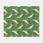 Couverture Polaire Motif de perroquets avec Feuilles de palme (Devant (Horizontal))