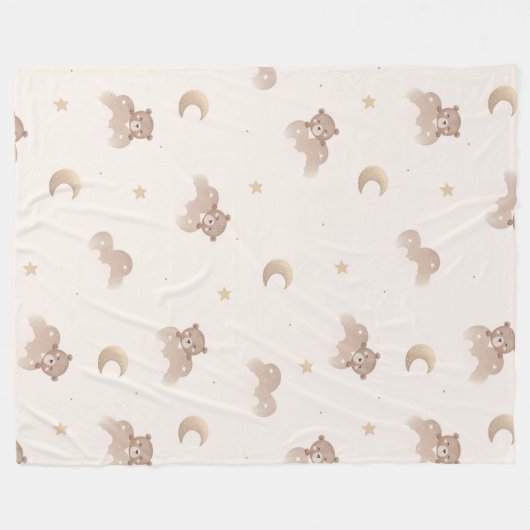 Couverture Polaire Motif de petit ours mignon (Devant (Horizontal))