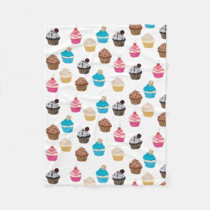 Couverture Polaire Motif de petits gâteaux colorés