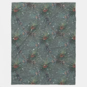 Couverture Polaire Motif de pin d'hiver rustique moderne (Devant)