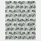Couverture Polaire Motif de pingouin aquarelle (Devant)