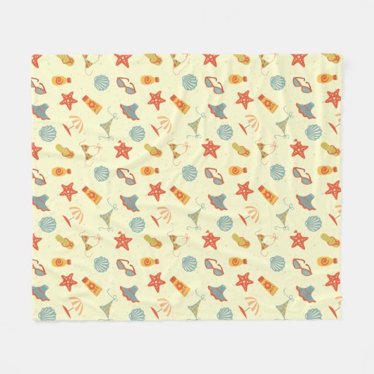 Couverture Polaire Motif de plage d'été (Devant (Horizontal))