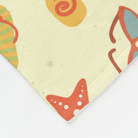 Couverture Polaire Motif de plage d'été (Coin)