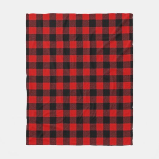 Couverture Polaire Motif de plaid de buffle rouge rustique (Devant)