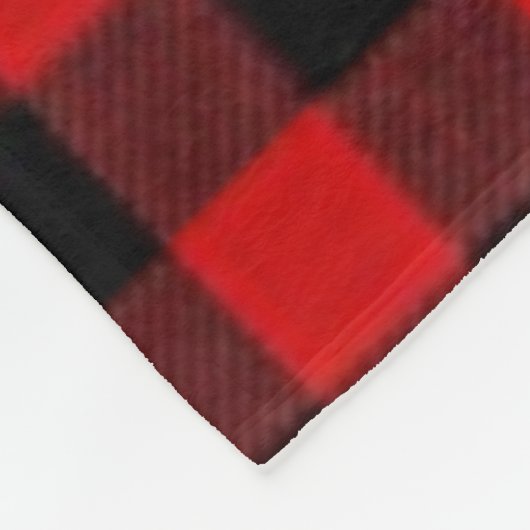 Couverture Polaire Motif de plaid de buffle rouge rustique (Coin)