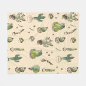 Couverture Polaire Motif de plantes de cactus (Devant (Horizontal))