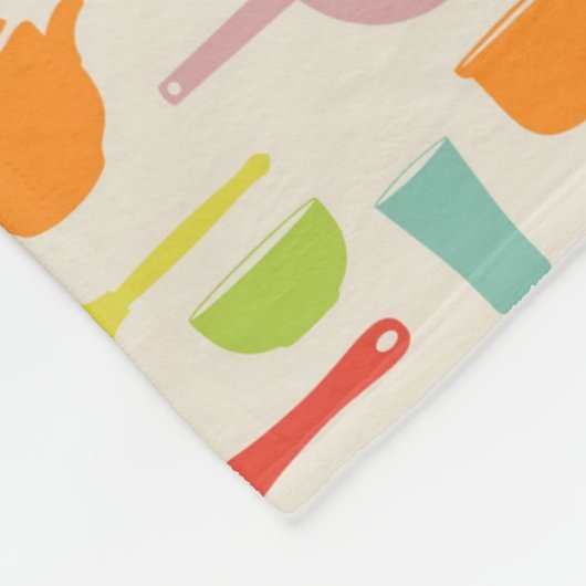 Couverture Polaire Motif de plats (Coin)