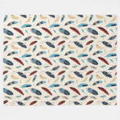 Couverture Polaire Motif de plume amérindien du sud-ouest (Devant (Horizontal))