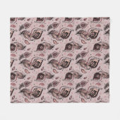 Couverture Polaire Motif de plume de paon (Devant (Horizontal))