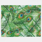 Couverture Polaire motif de plumes de paon (Devant (Horizontal))