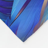 Couverture Polaire Motif de plumes d'or bleu chic (Coin)