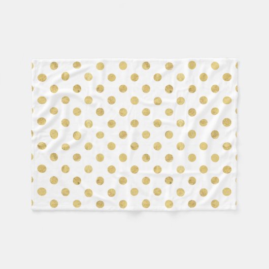 Couverture Polaire Motif de point élégant de polka de feuille d'or - (Devant (Horizontal))