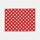 Couverture Polaire Motif de point rouge et blanc de polka (Devant (Horizontal))