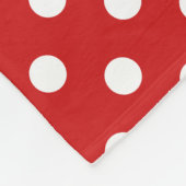 Couverture Polaire Motif de point rouge et blanc de polka (Coin)