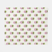 Couverture Polaire Motif de point succulent de polka d'aquarelle (Devant (Horizontal))