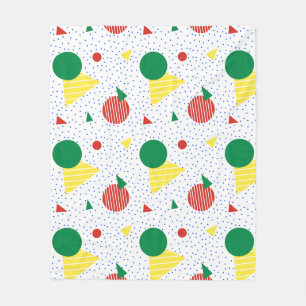 Couverture Polaire Motif de point triangle rouge vert jaune bleu cerc