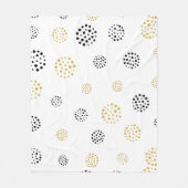 Couverture Polaire Motif de points abstraits noir et or (Devant)