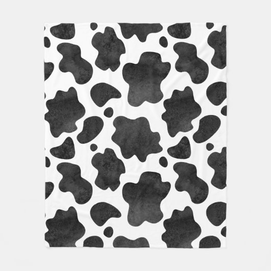 Couverture Polaire Motif de points de vache Poster de animal noir et (Devant)