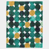 Couverture Polaire Motif de points - parties scintillant émeraude et (Devant)